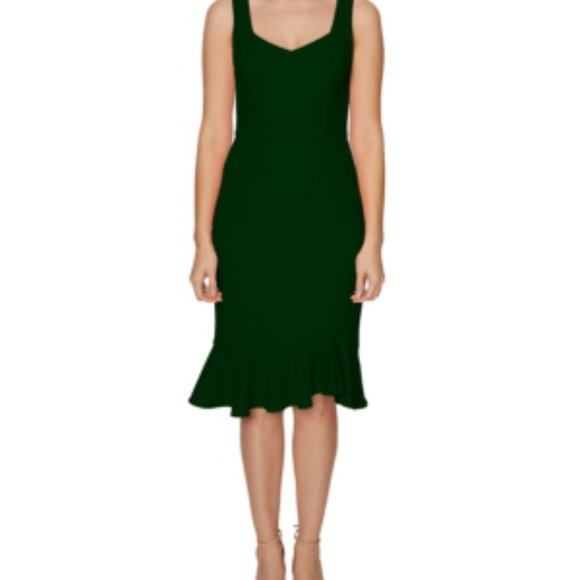 Betsey Johnson Dresses & Skirts - NEW Betsey Johnson Sweetheart-neck Flounce-hem Midi Dress In Hunter NWT